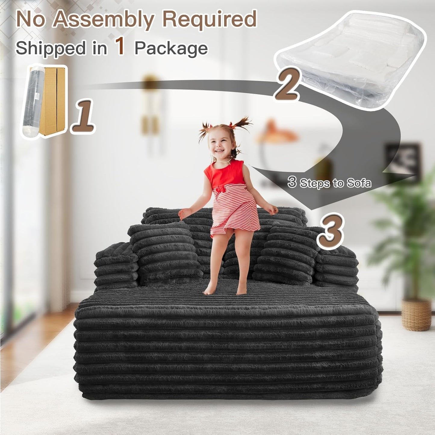 56"W Oversized Chaise Lounge Chair Indoor