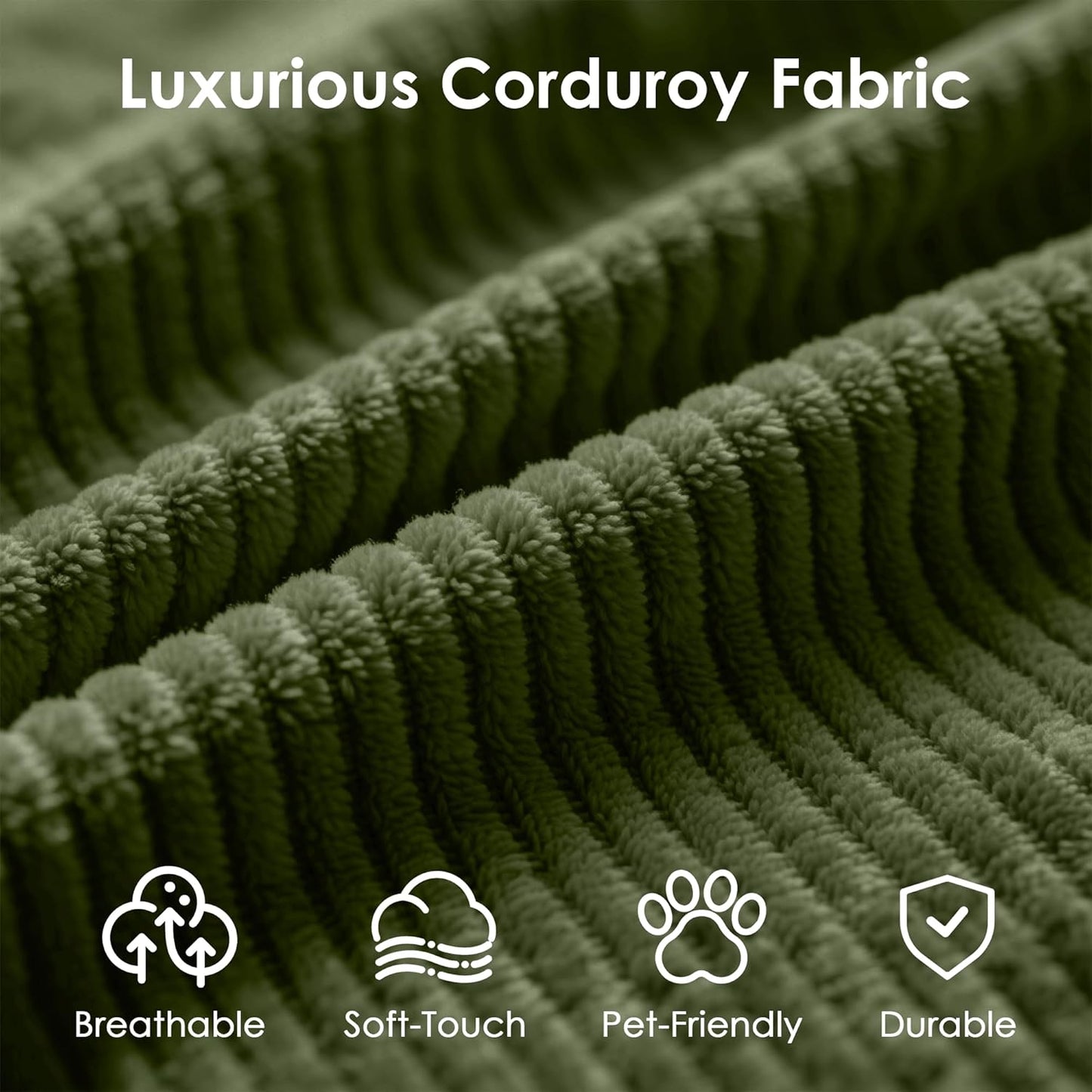 Convertible Sleeper Sofa Bed, 78.5" Corduroy Foldable Loveseat Sofa