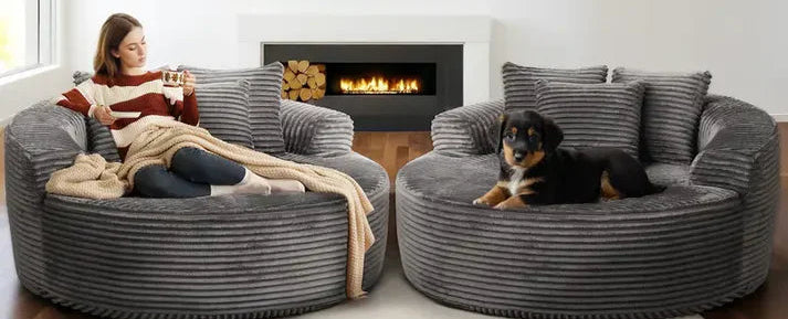 59" compressed fluffy sofa