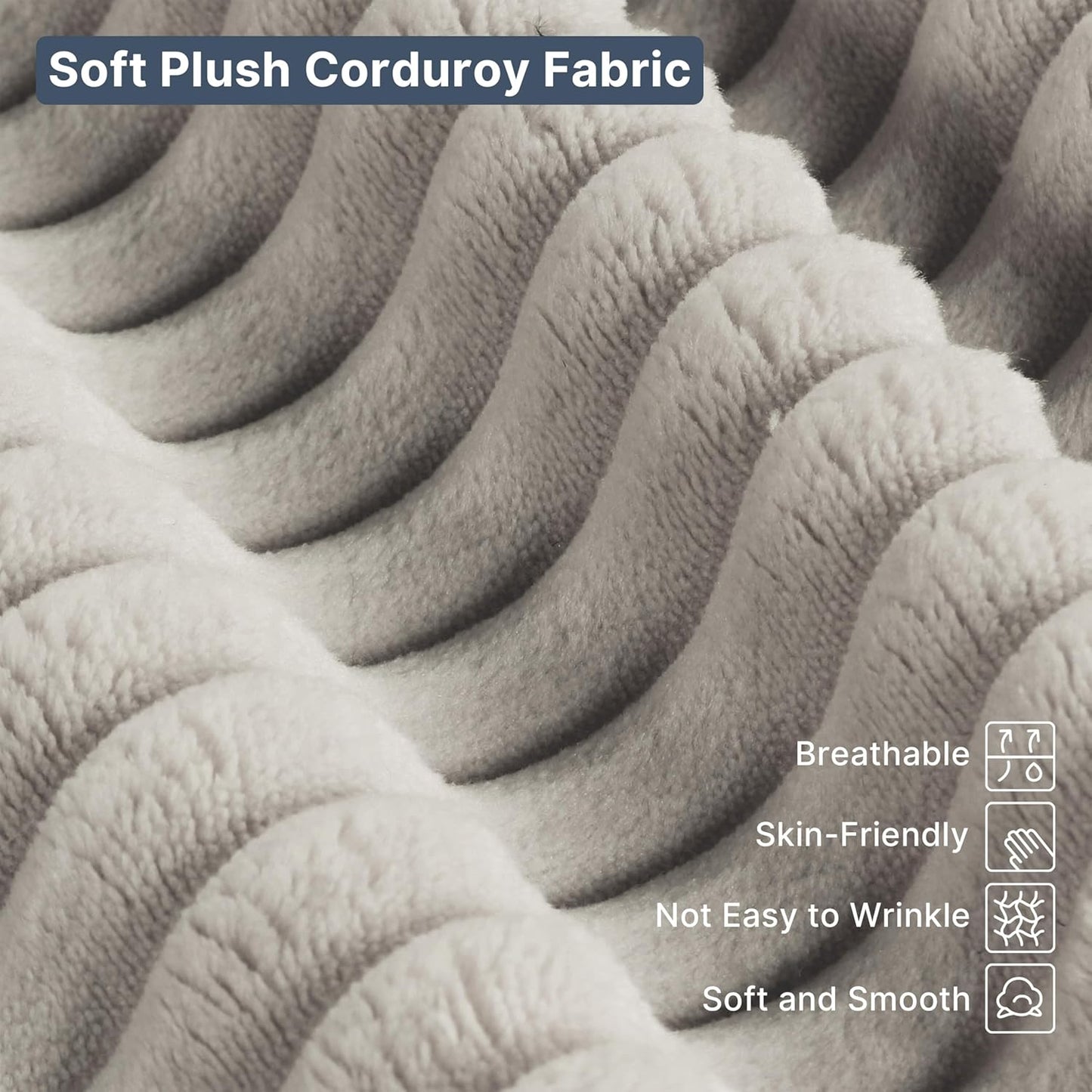 68'' Chaise Lounge Chair Indoor, Grey Plush Corduroy Cloud Couch