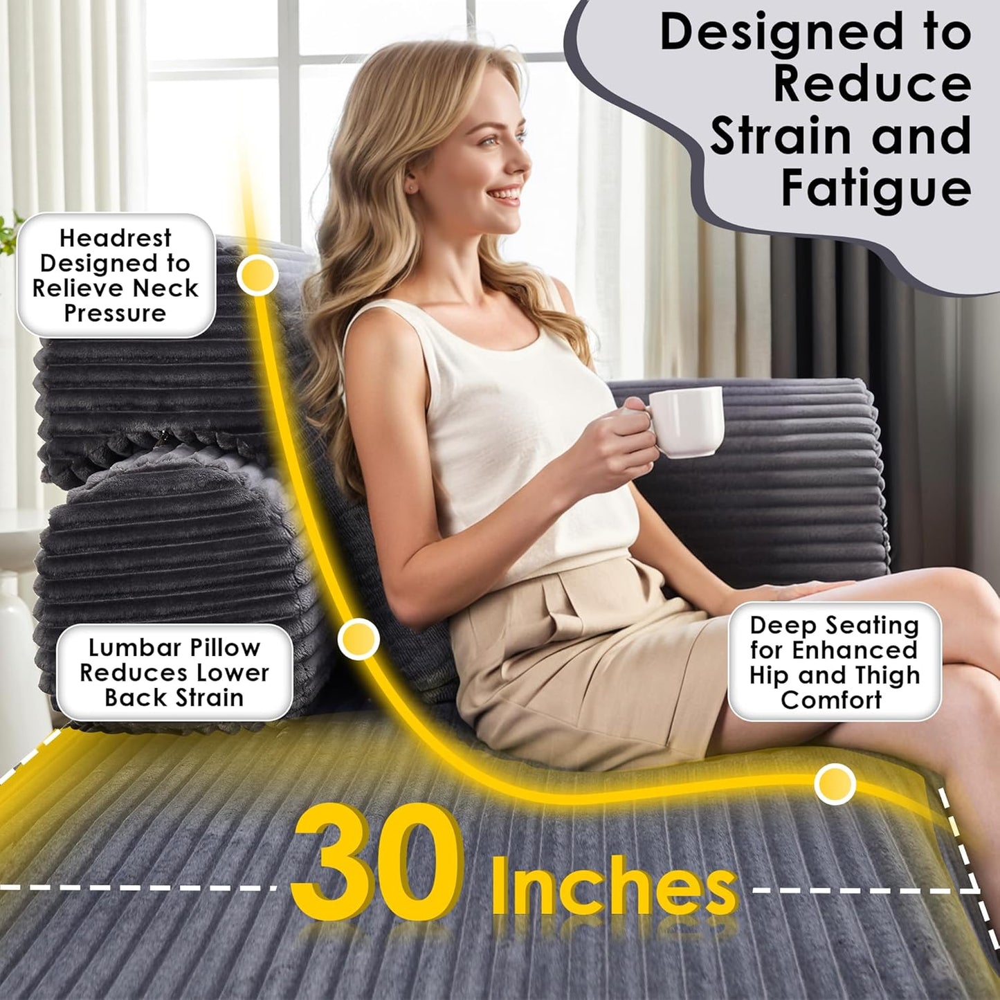 Convertible Sleeper Sofa Bed, 78.5" Corduroy Foldable Loveseat Sofa