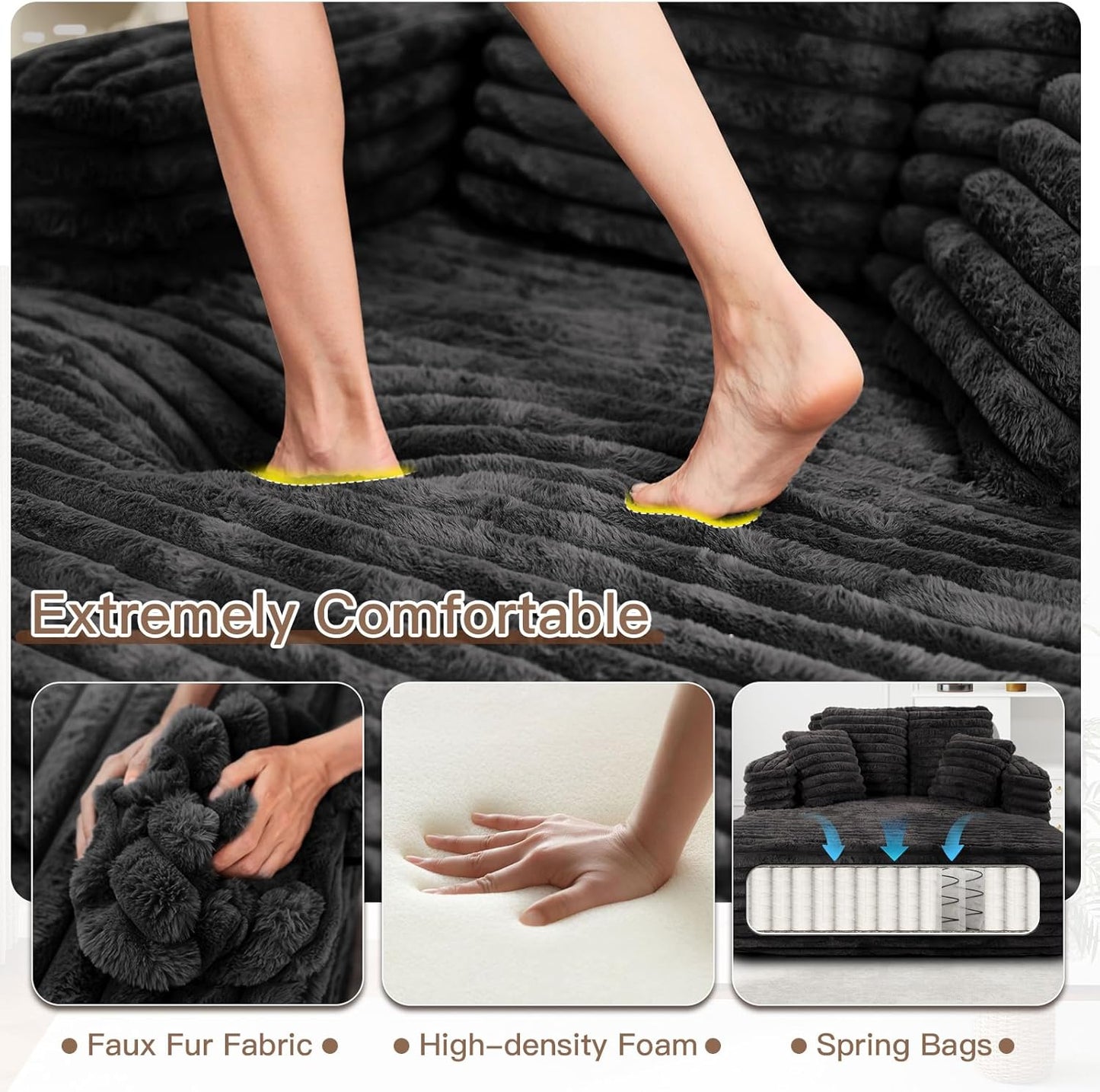 56"W Oversized Chaise Lounge Chair Indoor