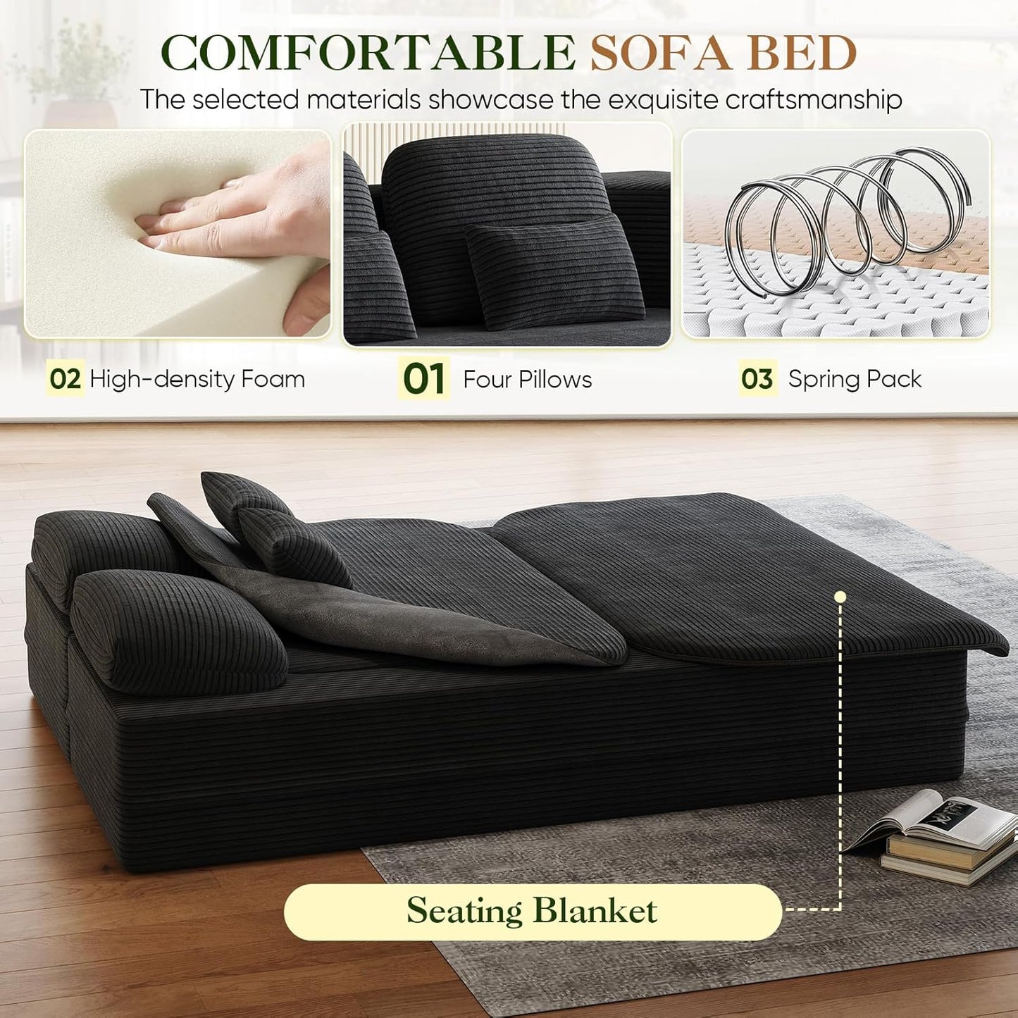 Antetek Convertible Sleeper Sofa