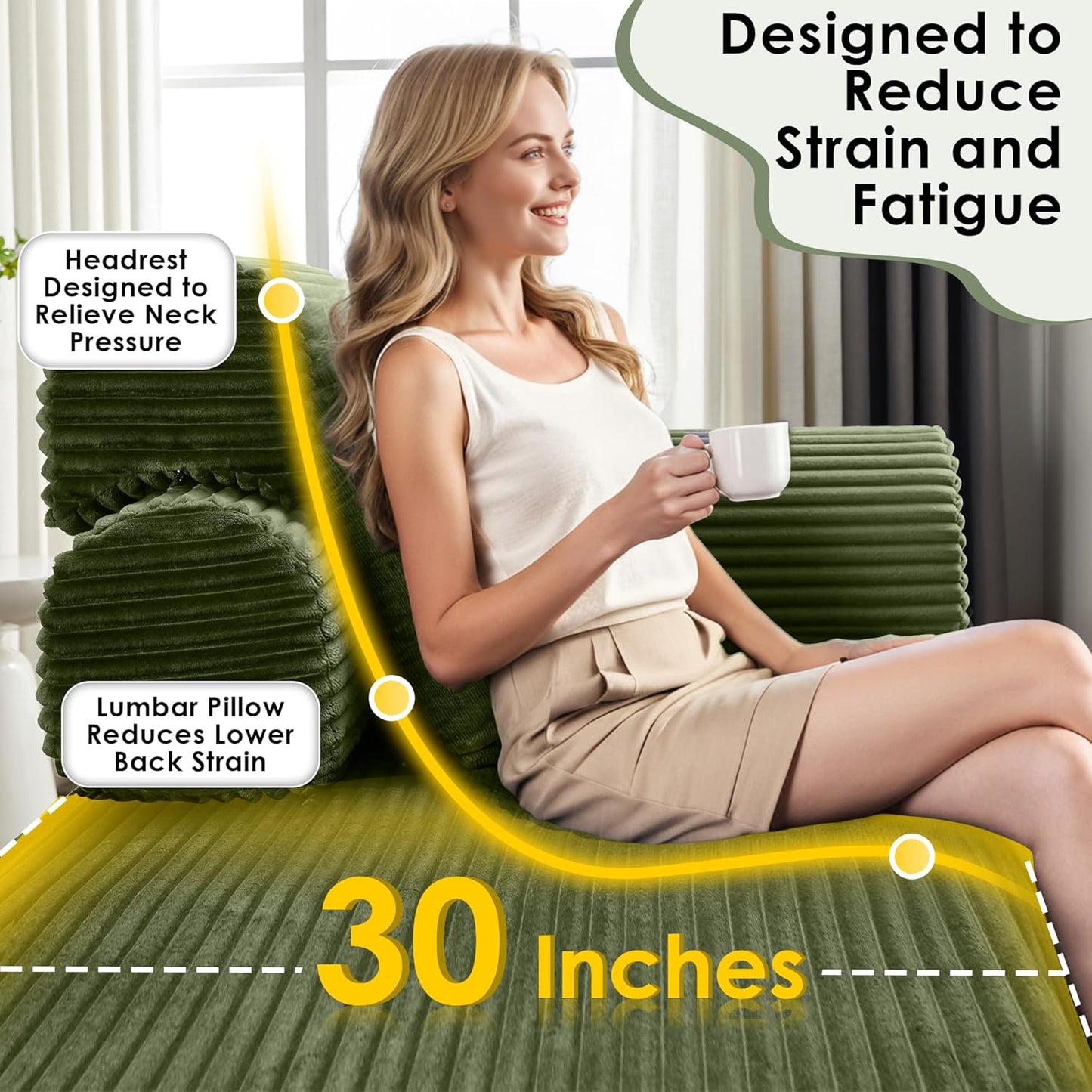 Convertible Sleeper Sofa Bed, 78.5" Corduroy Foldable Loveseat Sofa