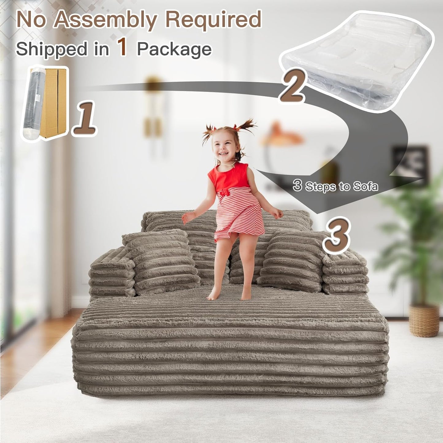 56"W Oversized Chaise Lounge Chair Indoor