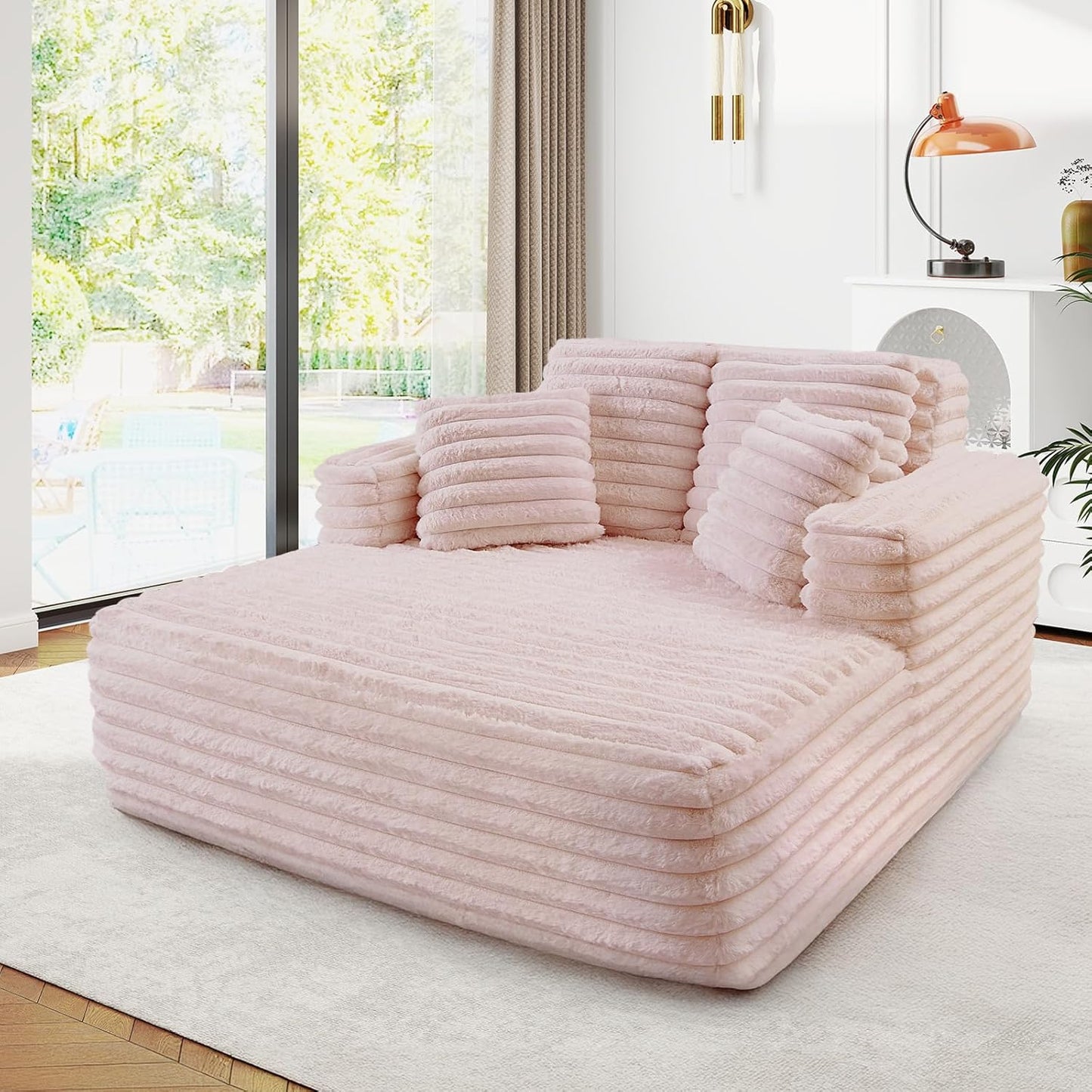 56"W Oversized Chaise Lounge Chair Indoor