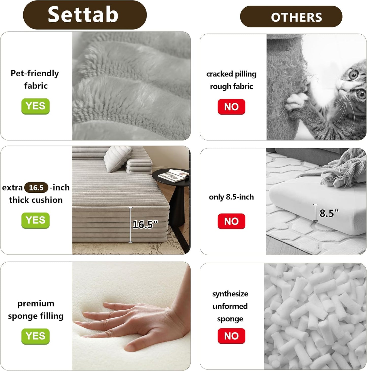 80” Oversized Double Lounge Chaise,Cloud Plush Sofa Bed