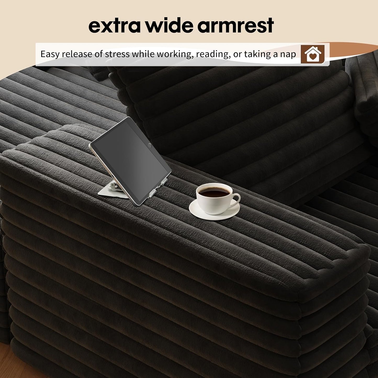 80” Oversized Double Lounge Chaise,Cloud Plush Sofa Bed