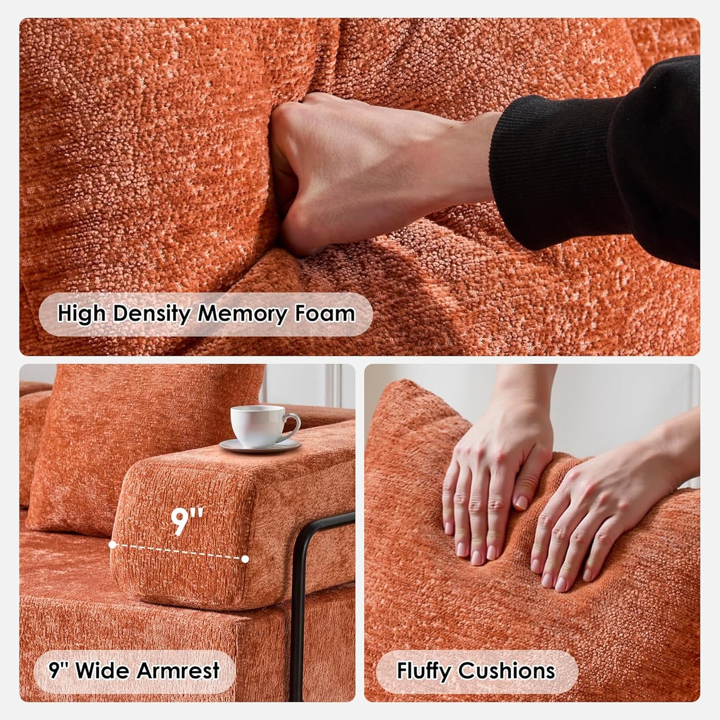 Convertible Sleeper Sofa Bed, 78.5" Corduroy Foldable Loveseat Sofa