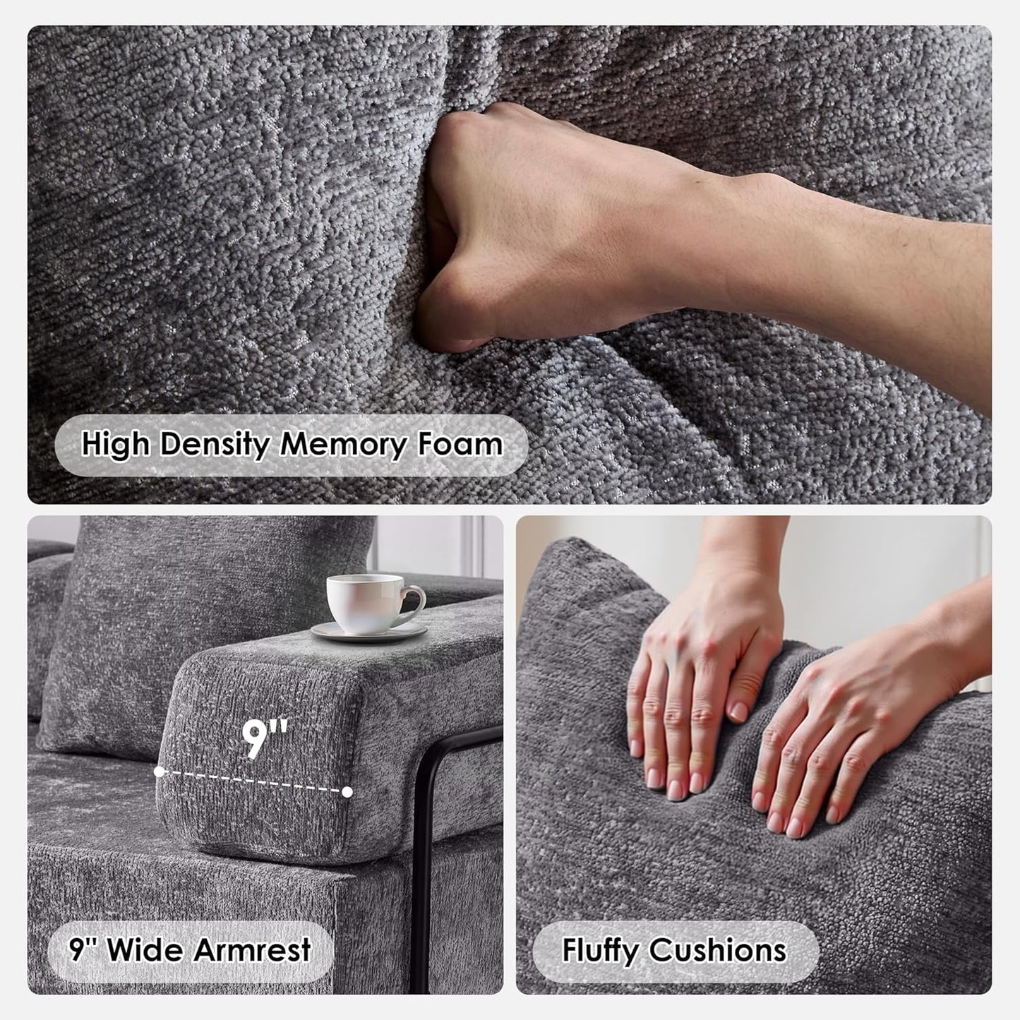 Convertible Sleeper Sofa Bed, 78.5" Corduroy Foldable Loveseat Sofa