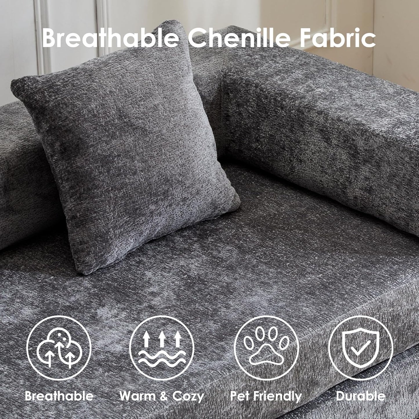 Convertible Sleeper Sofa Bed, 78.5" Corduroy Foldable Loveseat Sofa