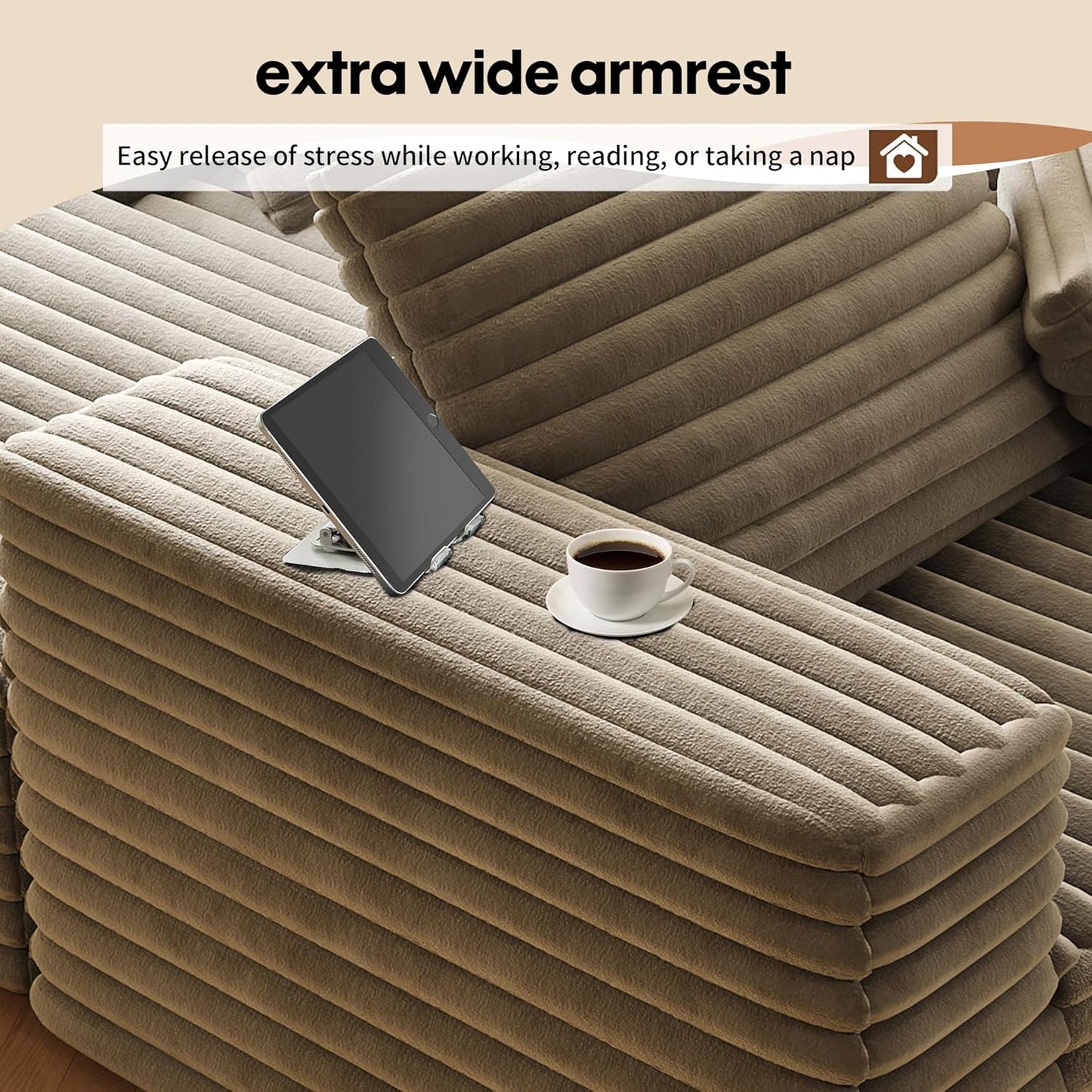 80” Oversized Double Lounge Chaise,Cloud Plush Sofa Bed