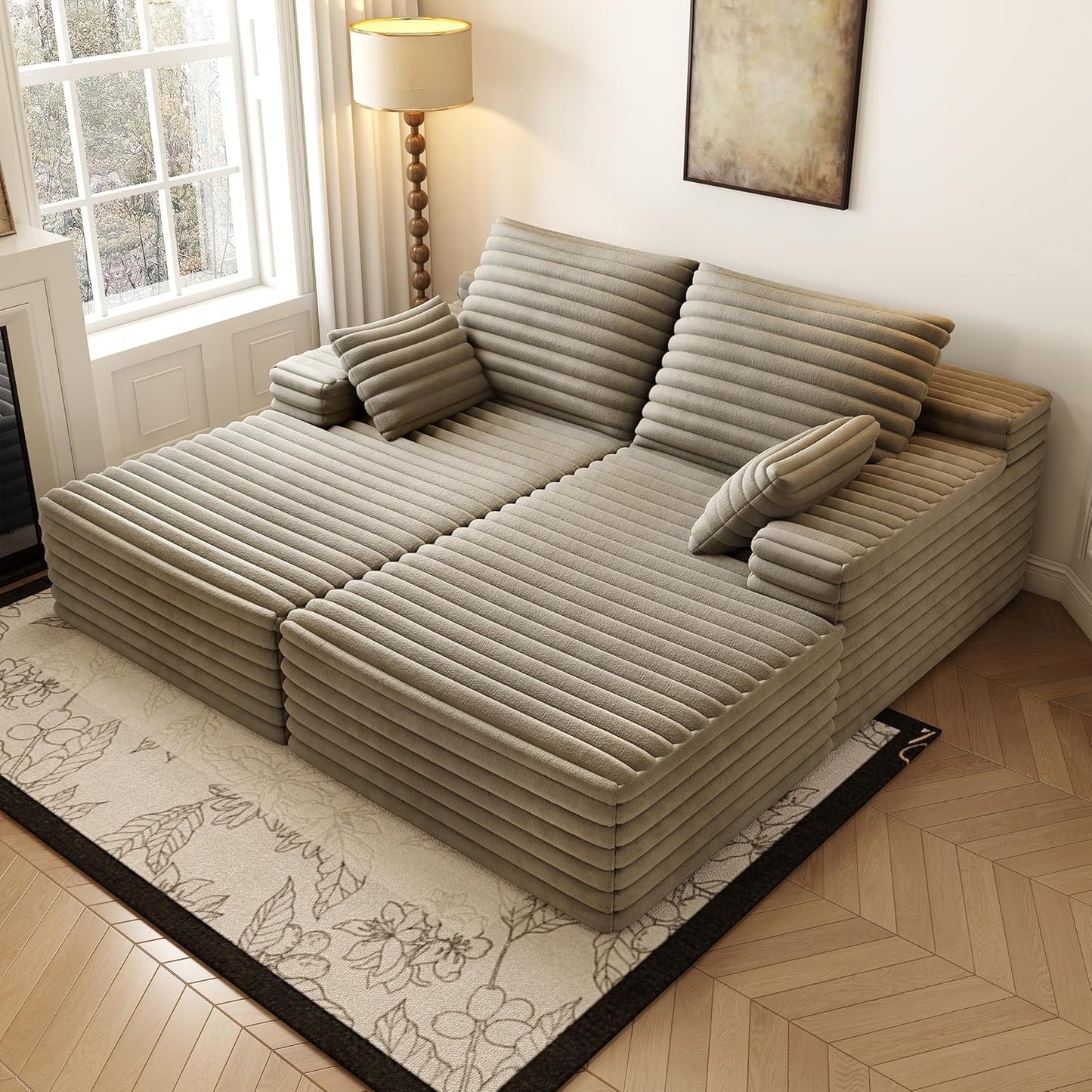 80” Oversized Double Lounge Chaise,Cloud Plush Sofa Bed