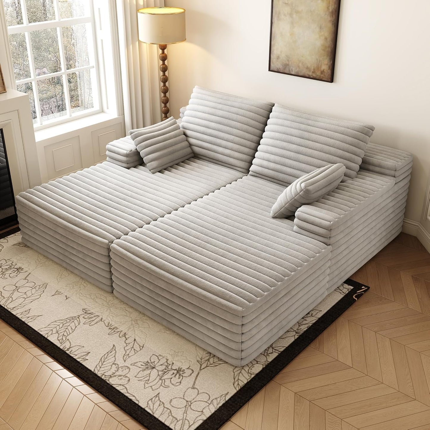 80” Oversized Double Lounge Chaise,Cloud Plush Sofa Bed